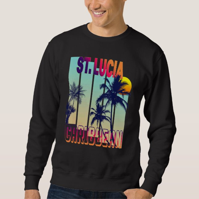 Sweatshirt Palmier de style Vintage St Lucia (Devant)