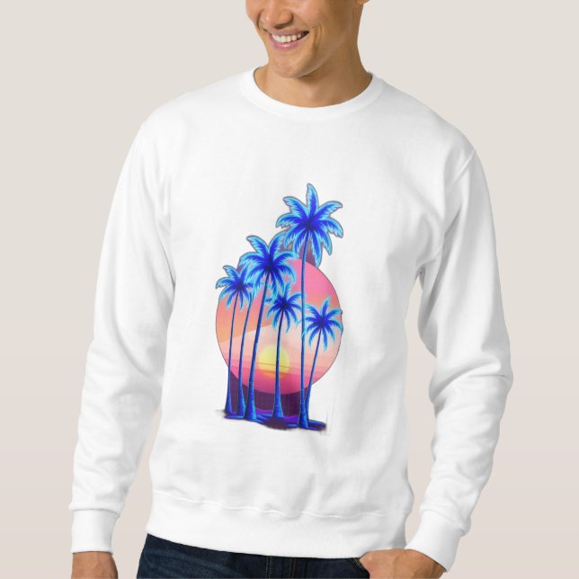 Sweatshirt Palmiers néons (Devant)