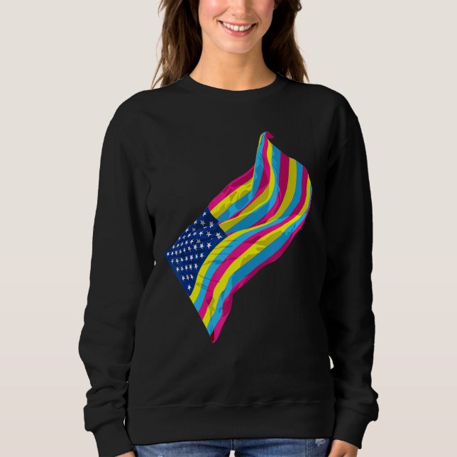 Sweatshirt Pan Fierté Mois Pansexualité Us Drapeau Lgbt Égali (Devant)