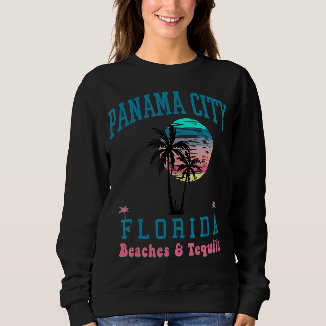 Sweatshirt Panama City Floride Coucher de soleil Tequila Beac (Devant)