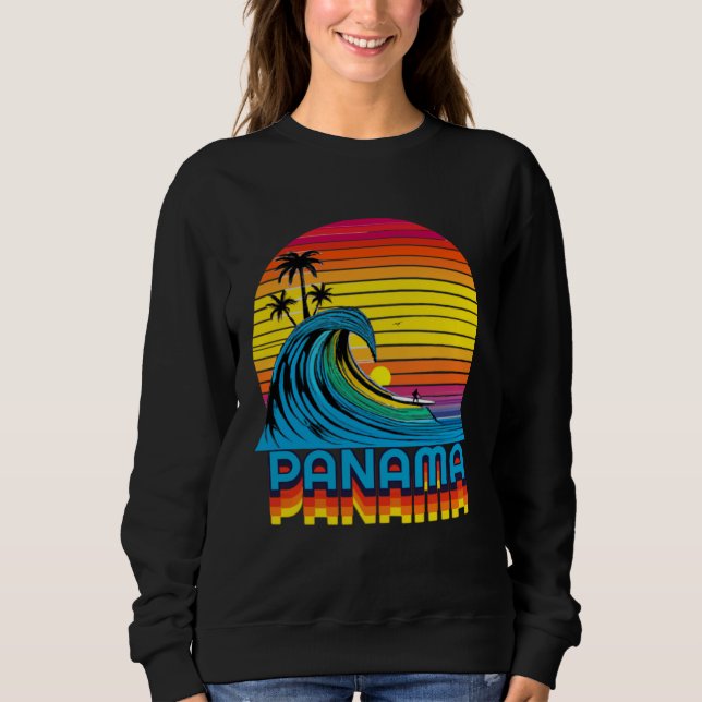 Sweatshirt Panama Retro Throwback Surf & Beach Souvenir (Devant)