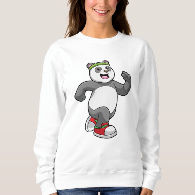 Sweatshirt Panda à courir avec bandeau (Devant)