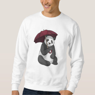 Sweatshirt Panda à la pluie avec parapluie
