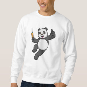 Sweatshirt Panda à la vaccination avec seringue