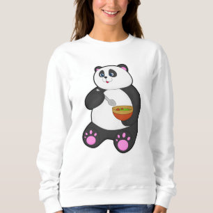Sweatshirt Panda à manger avec cuillère et bol