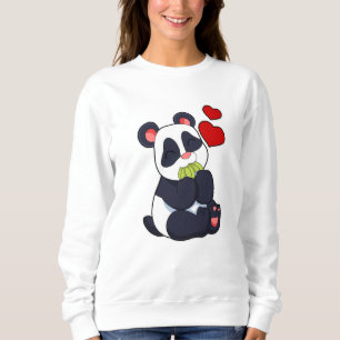 Sweatshirt Panda à manger des Feuilles