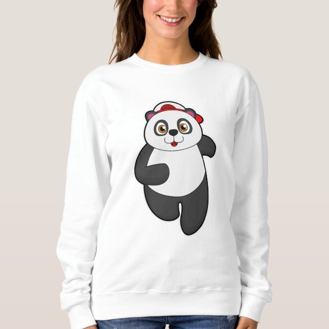 Sweatshirt Panda à Running avec Casquette (Devant)