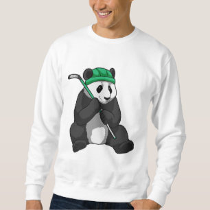Sweatshirt Panda au hockey sur glace avec bâton de hockey sur