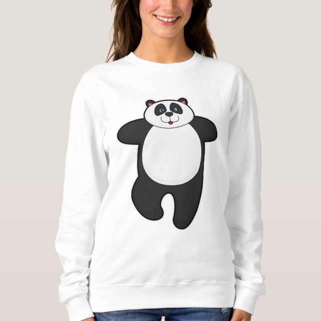 Sweatshirt Panda au Yoga Exercice d'étirement (Devant)