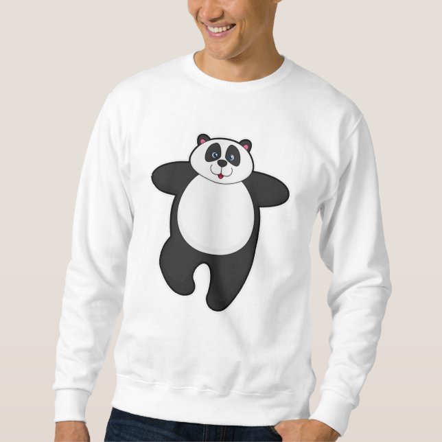Sweatshirt Panda au Yoga Exercice d'étirement (Devant)