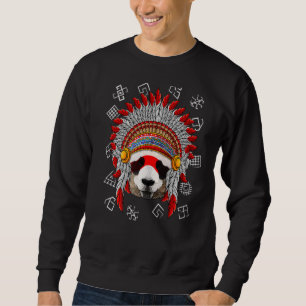 Sweatshirt Panda autochtone Amérindien Coiffure