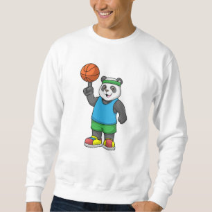 Sweatshirt Panda aux sports avec basket-ball