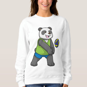 Sweatshirt Panda aux sports avec volleyball