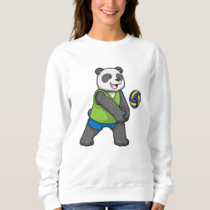 Sweatshirt Panda aux sports avec volleyball
