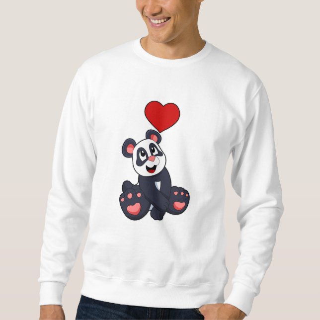 Sweatshirt Panda avec coeur (Devant)