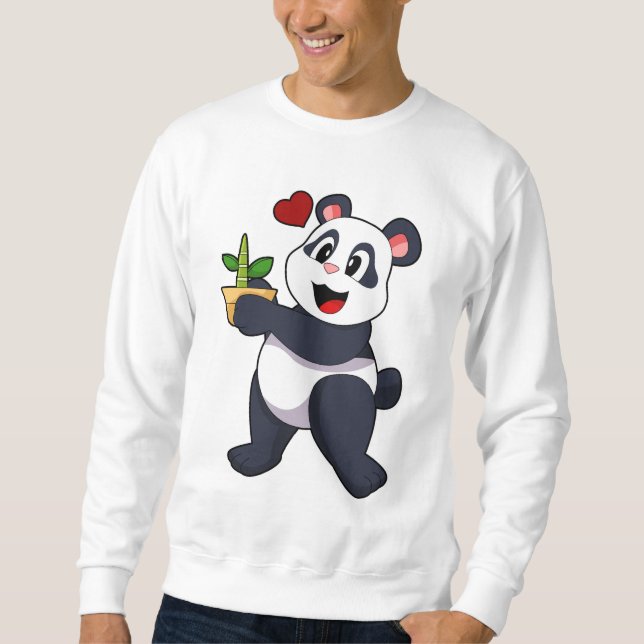 Sweatshirt Panda avec fleur de bambou (Devant)