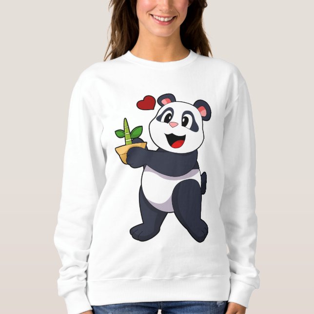 Sweatshirt Panda avec fleur de bambou (Devant)