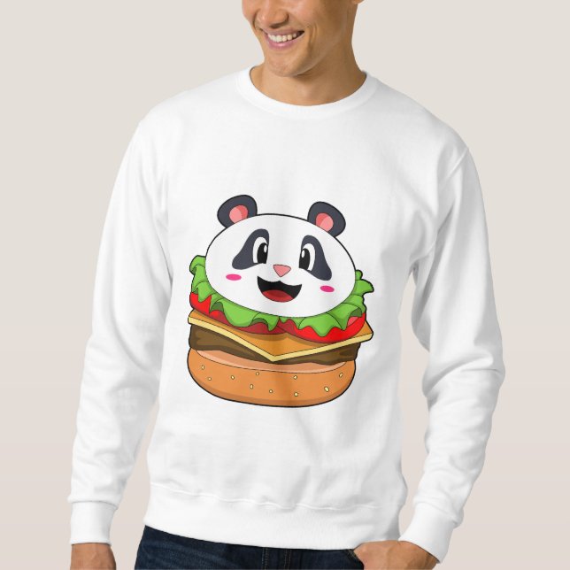 Sweatshirt Panda avec hamburger (Devant)