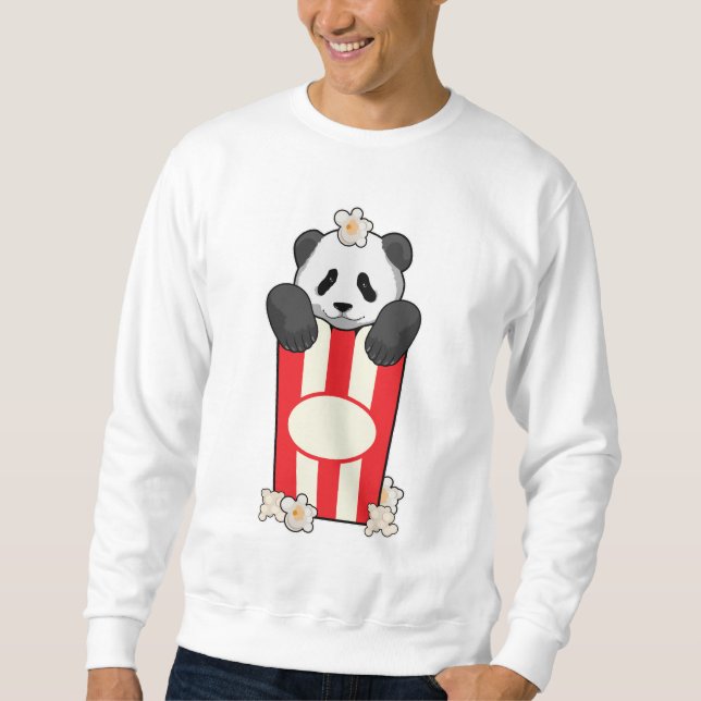 Sweatshirt Panda avec Popcorn (Devant)