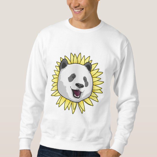 Sweatshirt Panda avec tournesol (Devant)