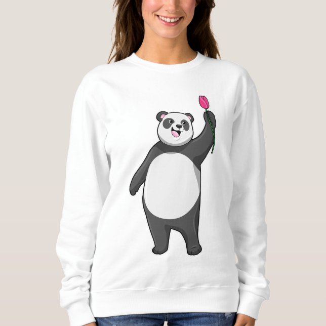 Sweatshirt Panda avec Tulipe (Devant)
