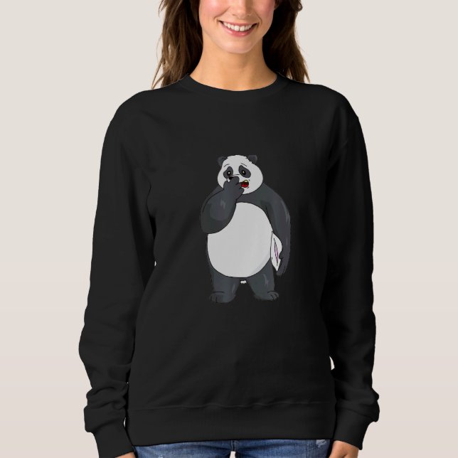 Sweatshirt Panda bâillant endormi surpris inquiet fatigué Chi (Devant)