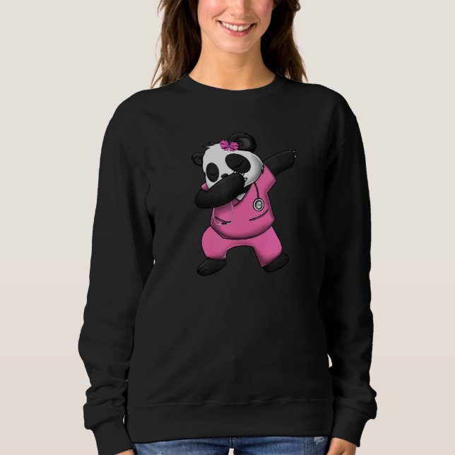 Sweatshirt Panda Bear Scrub Suit Dabbing Girl Love Awesome (Devant)