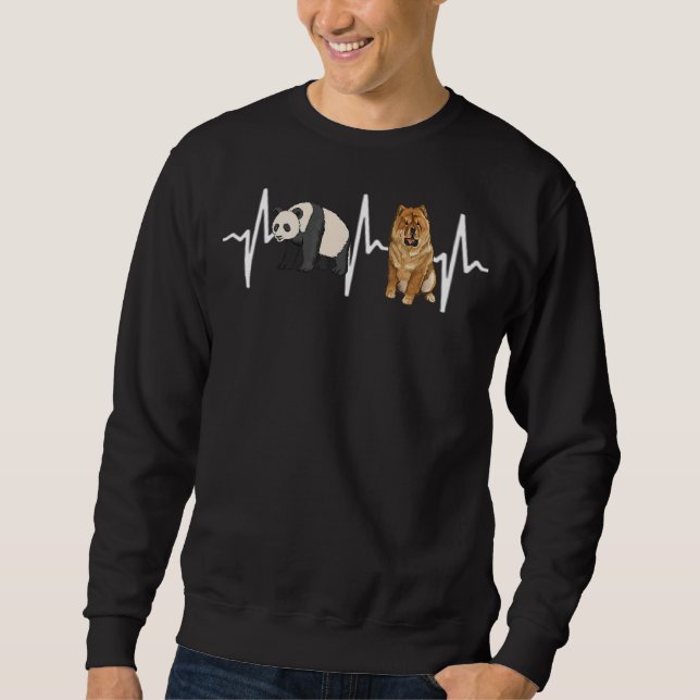 Sweatshirt Panda Chow Chow Heartbeat Chien (Devant)