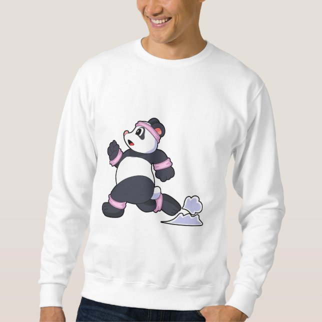 Sweatshirt Panda comme coureur à la course (Devant)