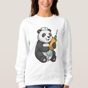 Sweatshirt Panda comme infirmière avec seringue