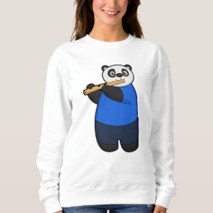 Sweatshirt Panda comme musicien avec Flûte