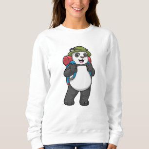 Sweatshirt Panda comme randonneur avec sac à dos