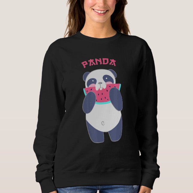 Sweatshirt Panda Cute Panda Panda Bear Heart Watermelon (Devant)