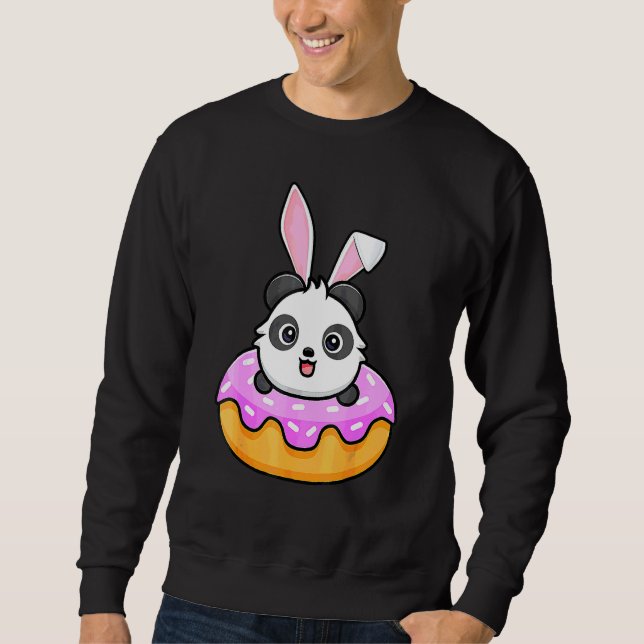 Sweatshirt Panda Donut Jour de Pâques Lapin Oreilles de lapin (Devant)