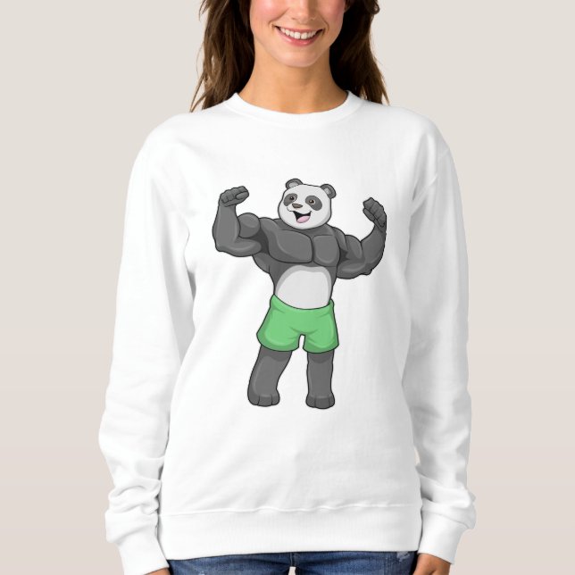 Sweatshirt Panda en Bodybuilder au Bodybuilding (Devant)