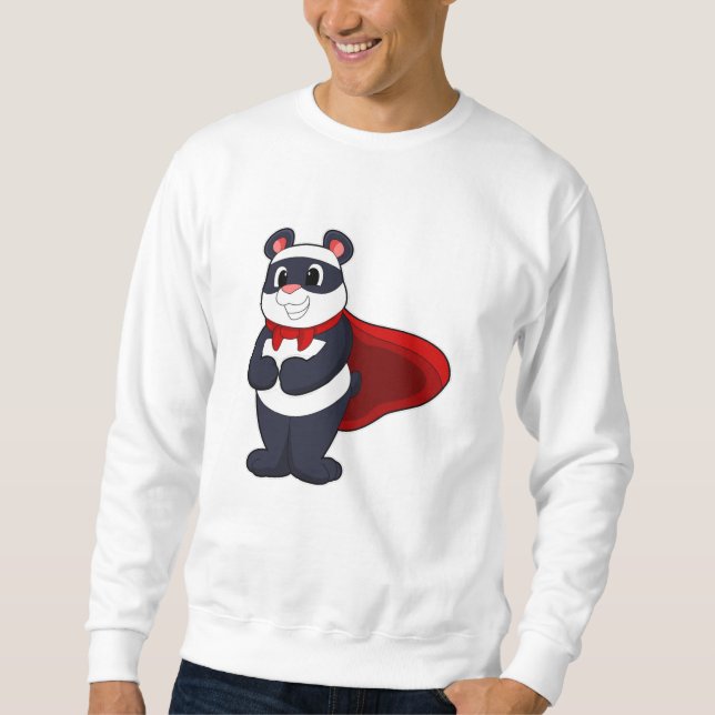 Sweatshirt Panda en héros avec Masque et Cap (Devant)