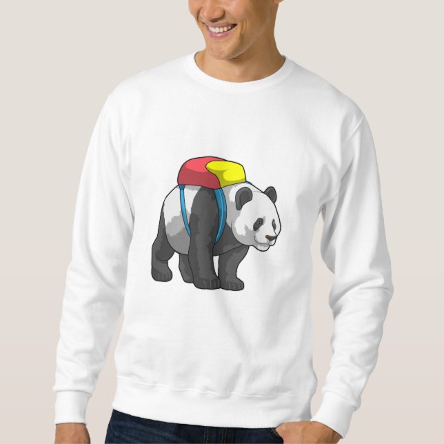 Sweatshirt Panda en randonneur avec sac à dos (Devant)