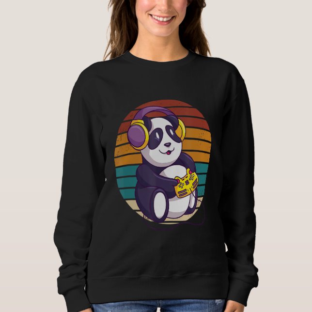 Sweatshirt Panda Gaming Panda Gamer Pour Panda 1 (Devant)