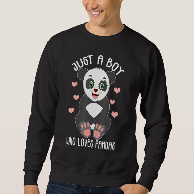 Sweatshirt Panda Juste un Garçon qui Aime les Pandas (Devant)