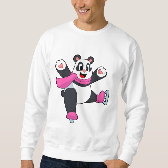 Sweatshirt Panda Patinage sur glace Patins sur glace (Devant)