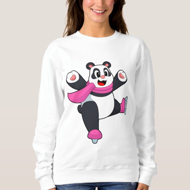Sweatshirt Panda Patinage sur glace Patins sur glace (Devant)