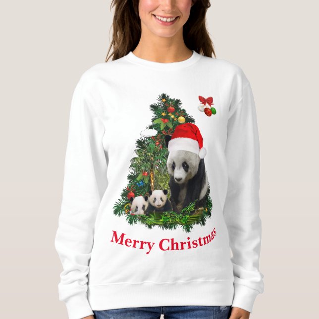 Sweatshirt Panda porte Noël (Devant)