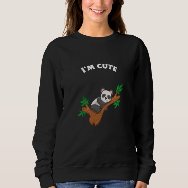 Sweatshirt Panda Relaxing - Je suis mignonne (Devant)