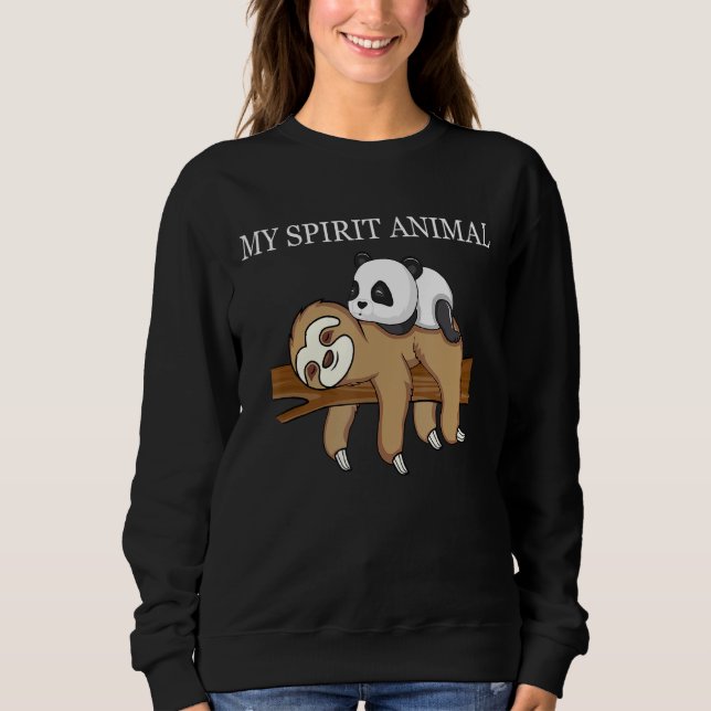 Sweatshirt Panda Sloth Hommes Femmes Enfants Mon Esprit Anima (Devant)