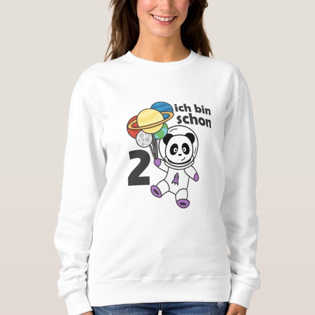 Sweatshirt Panda Space Planète Deux ans 2 ans (Devant)