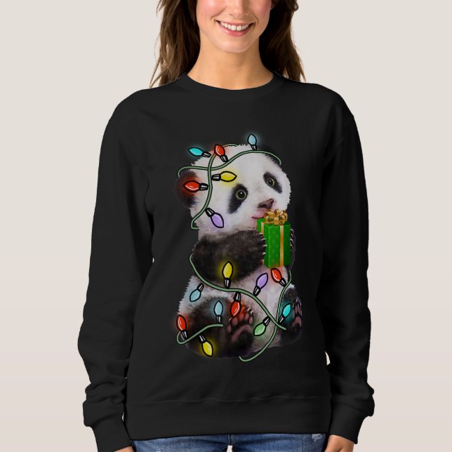 Sweatshirt Panda Tree Flammes de Noël Les Noël (Devant)