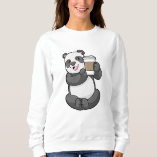 Sweatshirt Panda with Coffee to go