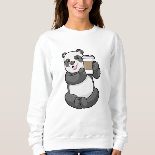 Sweatshirt Panda with Coffee to go (Devant)