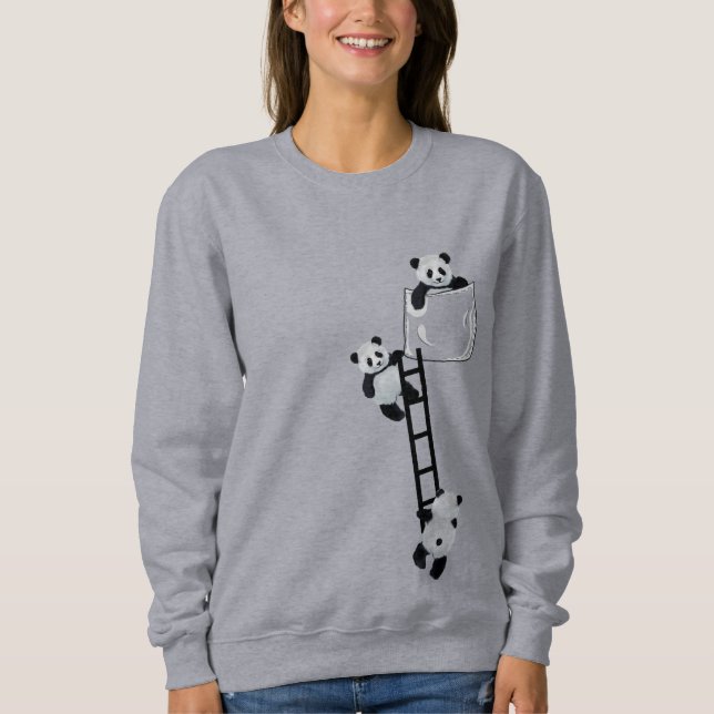 Sweatshirt Pandas dans une poche (Devant)