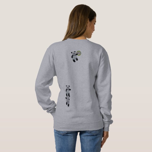 Sweatshirt Pandas dans une poche (Dos entier)
